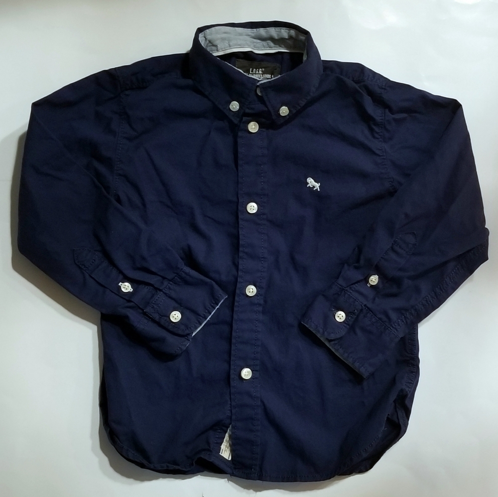 H&M Blue Button down Boys shirt Size 3-4 Y